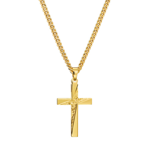 KRUIS KETTING 925 ZILVER 18 KARAAT VERGULD