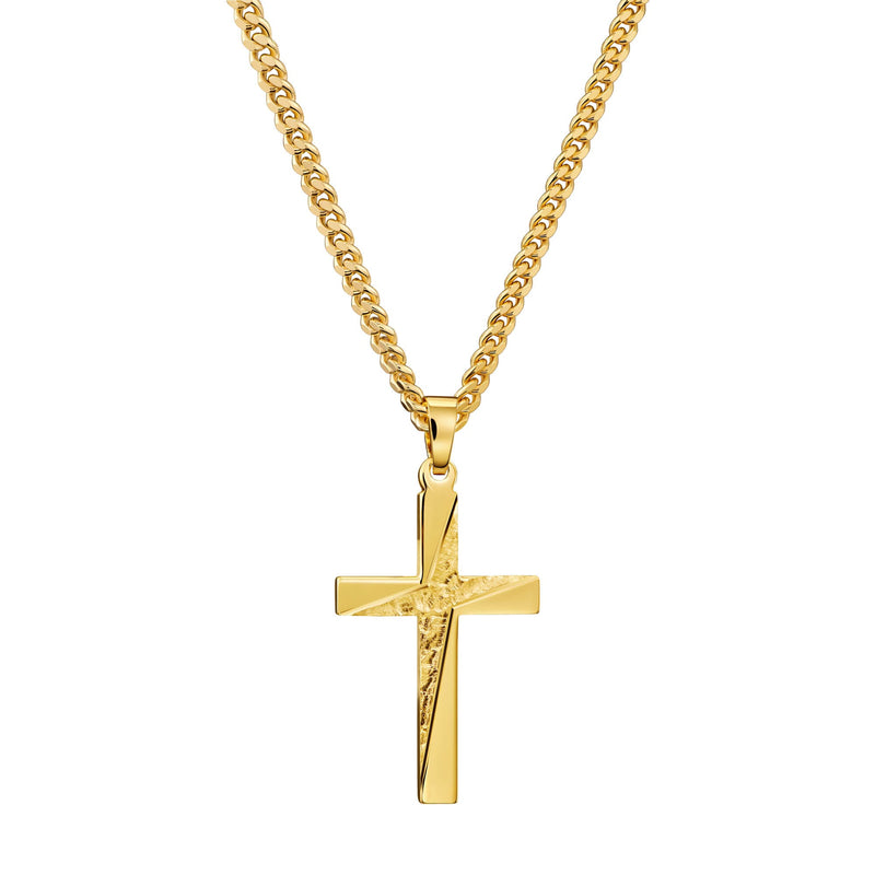 KRUIS KETTING 925 ZILVER 18 KARAAT VERGULD