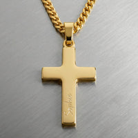 Cross Necklace Engraved Pendant Polished Personalized - 2