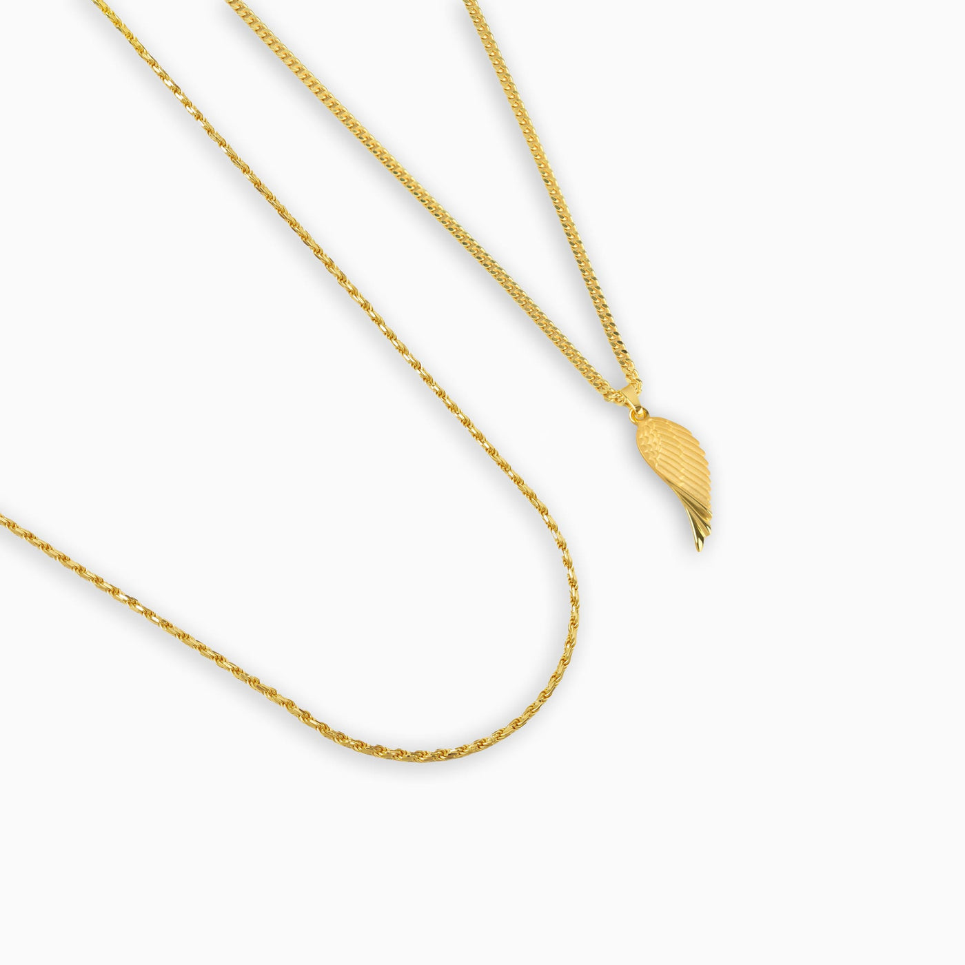 FLÜGEL HALSKETTE KORDELKETTE SET 925 SILBER 18 KARAT VERGOLDET