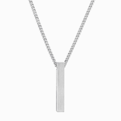 BAR NECKLACE 925 SILVER RHODIUM PLATED
