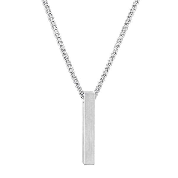 BAR NECKLACE 925 SILVER RHODIUM PLATED