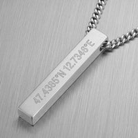 Personalized Engraved Bar Necklace Pendant - 1