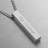 Personalized Engraved Bar Necklace Pendant - 3