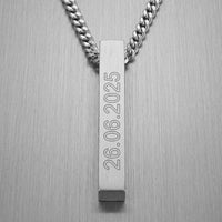 Personalized Engraved Bar Necklace Pendant - 2