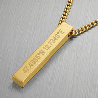 Personalized Engraved Bar Necklace Pendant - 1