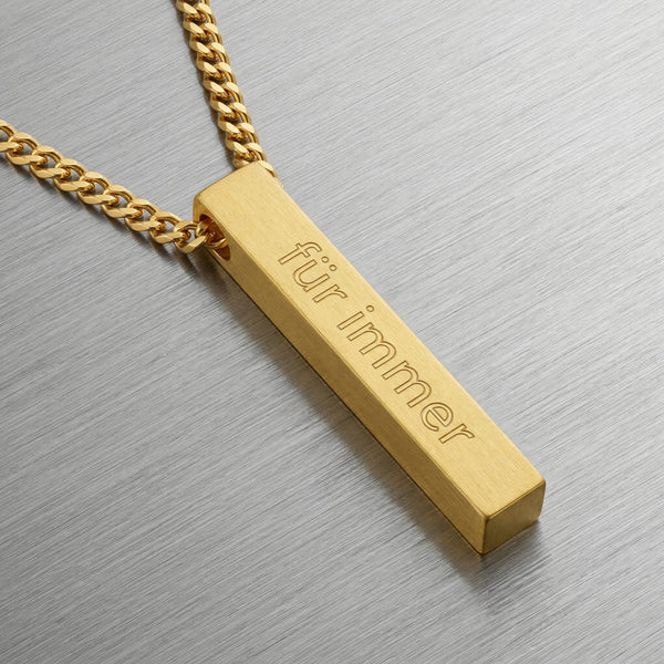 Staafvormige ketting met gegraveerde hanger, personaliseren - 3