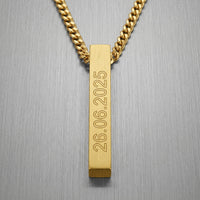 Personalized Engraved Bar Necklace Pendant - 2