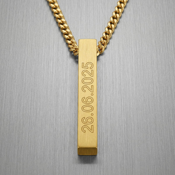 Staafvormige ketting met gegraveerde hanger, personaliseren - 2