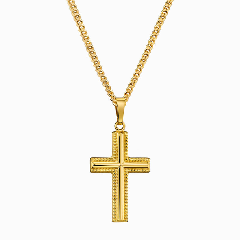 CROSS NECKLACE 925 SILVER 18 CARAT GOLD PLATED