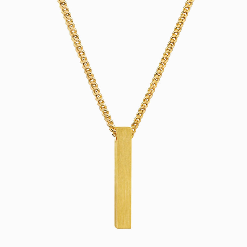 BAR NECKLACE 925 SILVER 18 CARAT GOLD PLATED