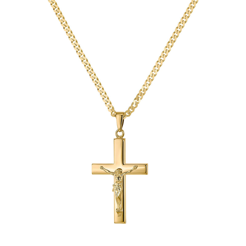 KRUIS KRUISBEELD COLLIER 925 ZILVER 18 KARAAT VERGULD