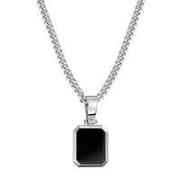 Onyx Octagon Necklace with Engraved Pendant