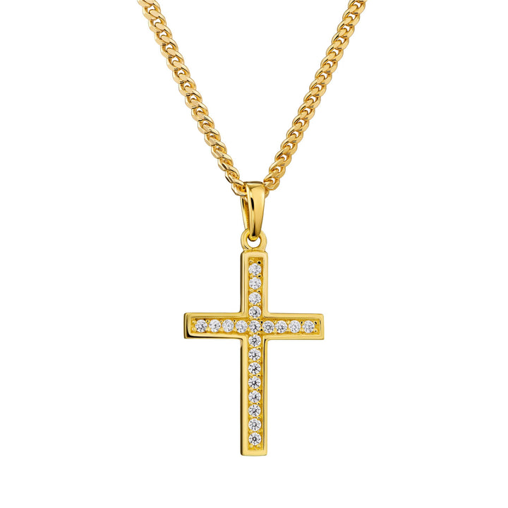 Naszyjnik z zawieszką w kształcie krzyża „Iced Out”