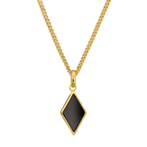ONYX DIAMANTEN COLLIER 925 ZILVER 18 KARAAT VERGULD