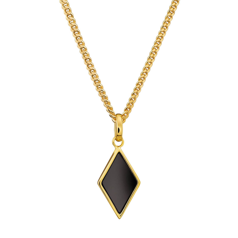 ONYX DIAMANTEN COLLIER 925 ZILVER 18 KARAAT VERGULD