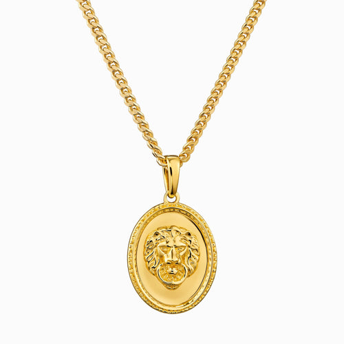 LION NECKLACE 925 SILVER 18 CARAT GOLD PLATED