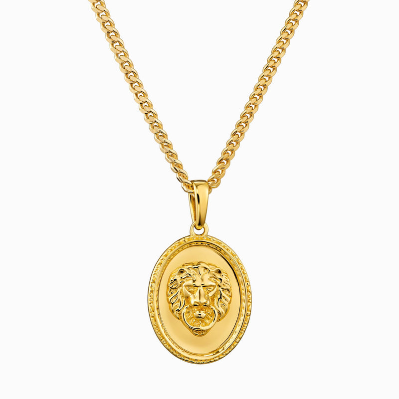 LION NECKLACE 925 SILVER 18 CARAT GOLD PLATED