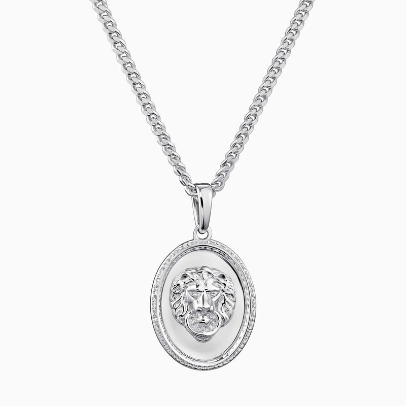 LION NECKLACE 925 SILVER RHODIUM PLATED