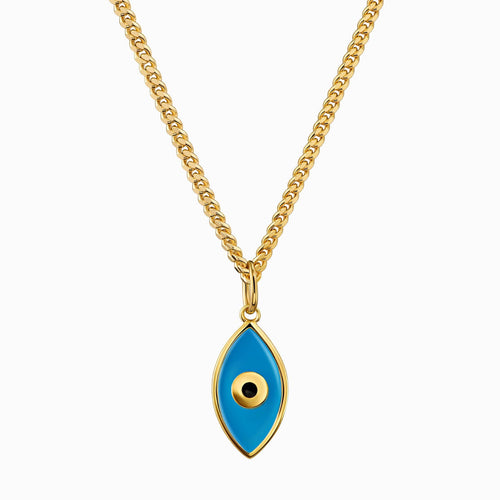 NAZAR EYE NECKLACE 925 SILVER 18 CARAT GOLD PLATED