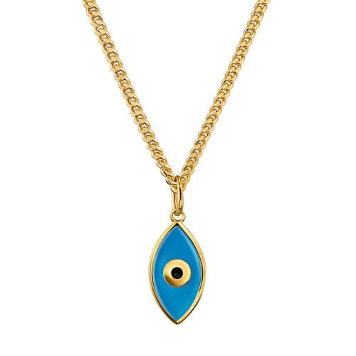 NAZAR OOG KETTING 925 ZILVER 18 KARAAT VERGULD