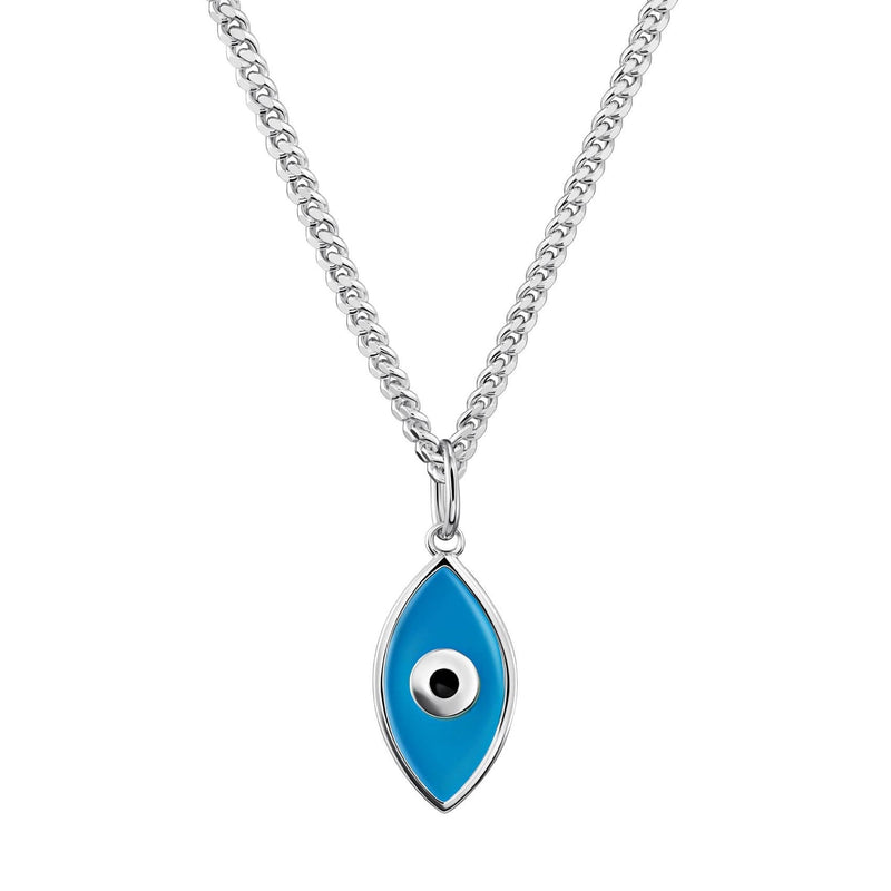 NAZAR OOG KETTING 925 ZILVER GERHODINEERD