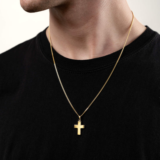 KREUZ HALSKETTE POLIERT 333 GOLD - IDENTIM®