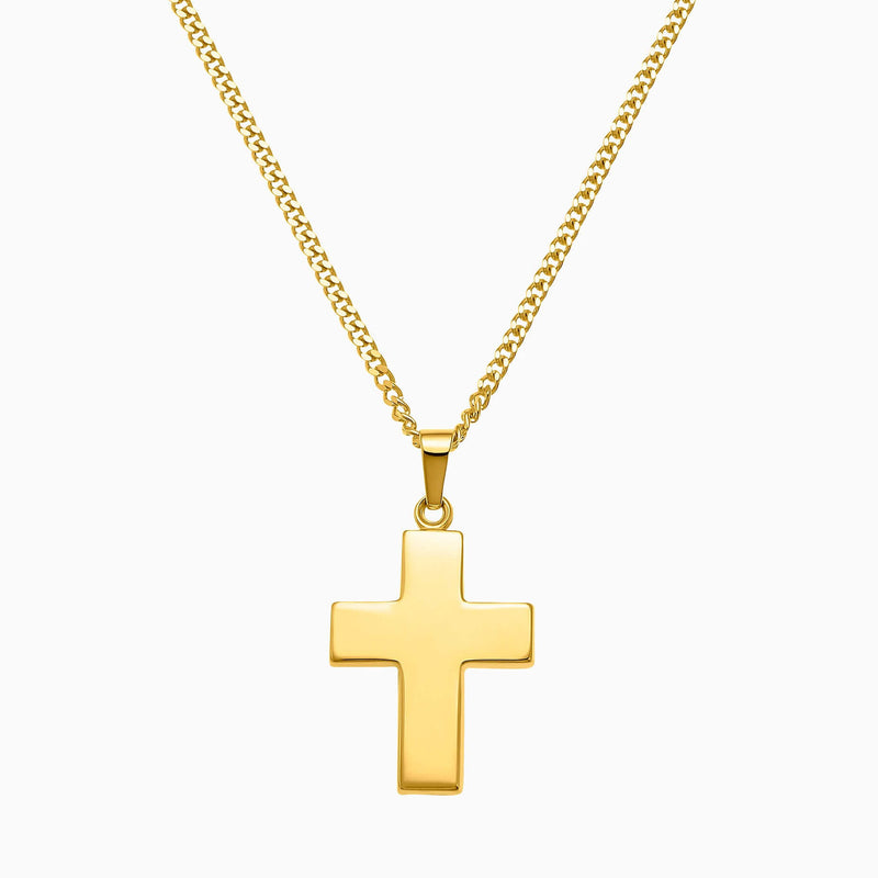 CROSS NECKLACE POLISHED 333 GOLD