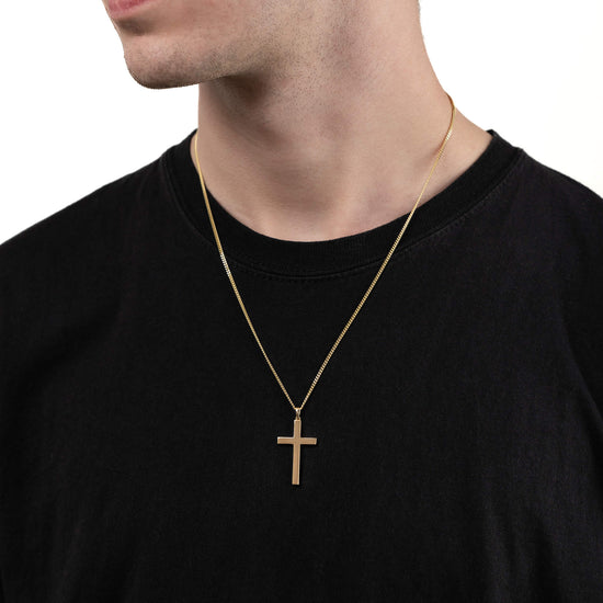 KREUZ HALSKETTE POLIERT 333 GOLD - IDENTIM®