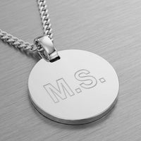Engraved Round Polished Necklace - Personalize - 3