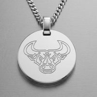 Engraved Round Polished Necklace Pendant - Customizable - 2