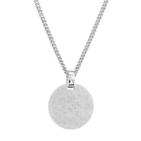 Engraved Round Necklace with a Frosted Finish