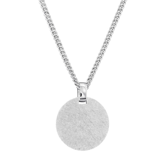 Engraved Round Necklace with a Frosted Finish