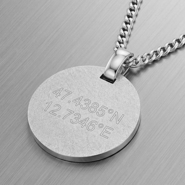 Naszyjnik z okrągłą płytką do grawerowania, matowy, z możliwością personalizacji – 1