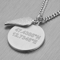 Hanger met gegraveerde vleugels voor om de nek – personaliseren - 1