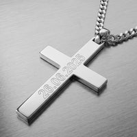 Polished Cross Necklace Pendant - Customizable - 1
