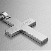 Kreuz Halskette Anhänger Mattiert Personalisieren - 3