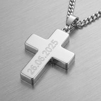 Naszyjnik z zawieszką w kształcie krzyża, wypolerowany, z możliwością personalizacji – 1