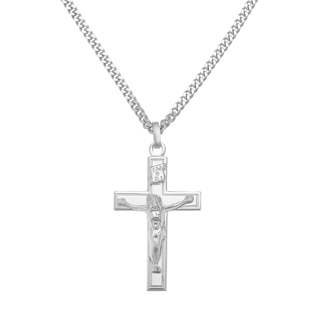 IDENTIM® Men's necklace cross necklace silver chain Jesus cross