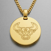 Engraved Round Polished Necklace Pendant - Customizable - 2
