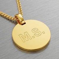 Engraved Round Polished Necklace - Personalize - 3