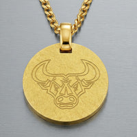 Engraved Round Necklace with Frosted Finish - Personalize - 2
