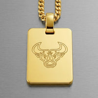Large Rectangular Engraved Pendant Necklace, Polished, Personalized - 2
