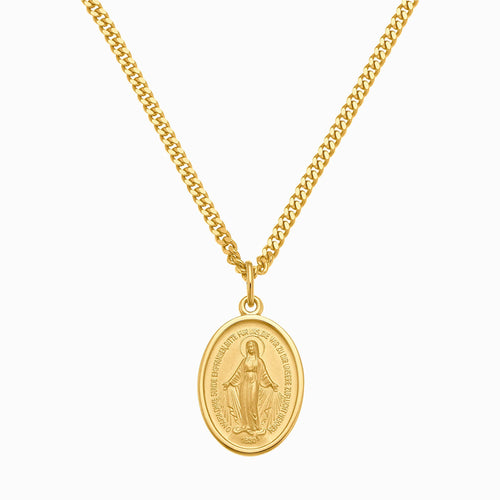 MADONNA NECKLACE 925 SILVER 18 CARAT GOLD PLATED