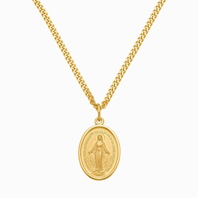 MADONNA NECKLACE 925 SILVER 18 CARAT GOLD PLATED