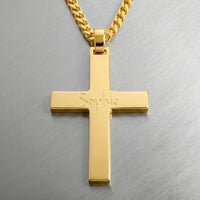 Polished Cross Necklace Pendant - Customizable - 2