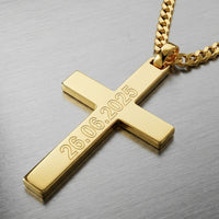 Polished Cross Necklace Pendant - Customizable - 1