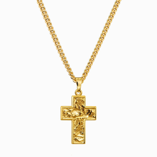 CROSS NECKLACE SUENO 925 SILVER 18 CARAT GOLD PLATED