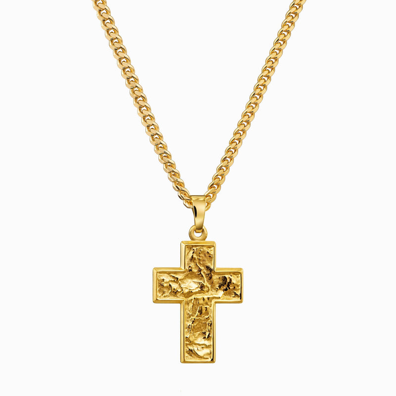 CROSS NECKLACE SUENO 925 SILVER 18 CARAT GOLD PLATED