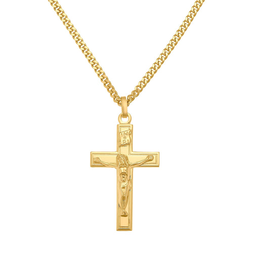 KRUIS KRUISBEELD COLLIER 925 ZILVER 18 KARAAT VERGULD